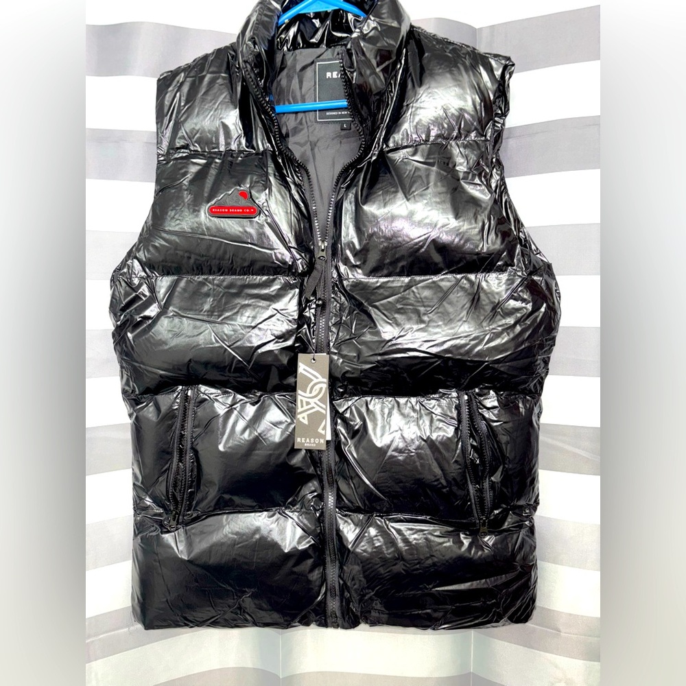 Reason Brand Black Puffer Vest NWT